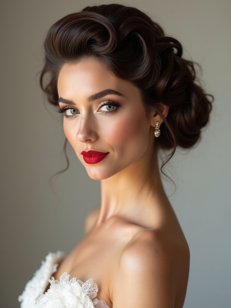 vintage waves and bun