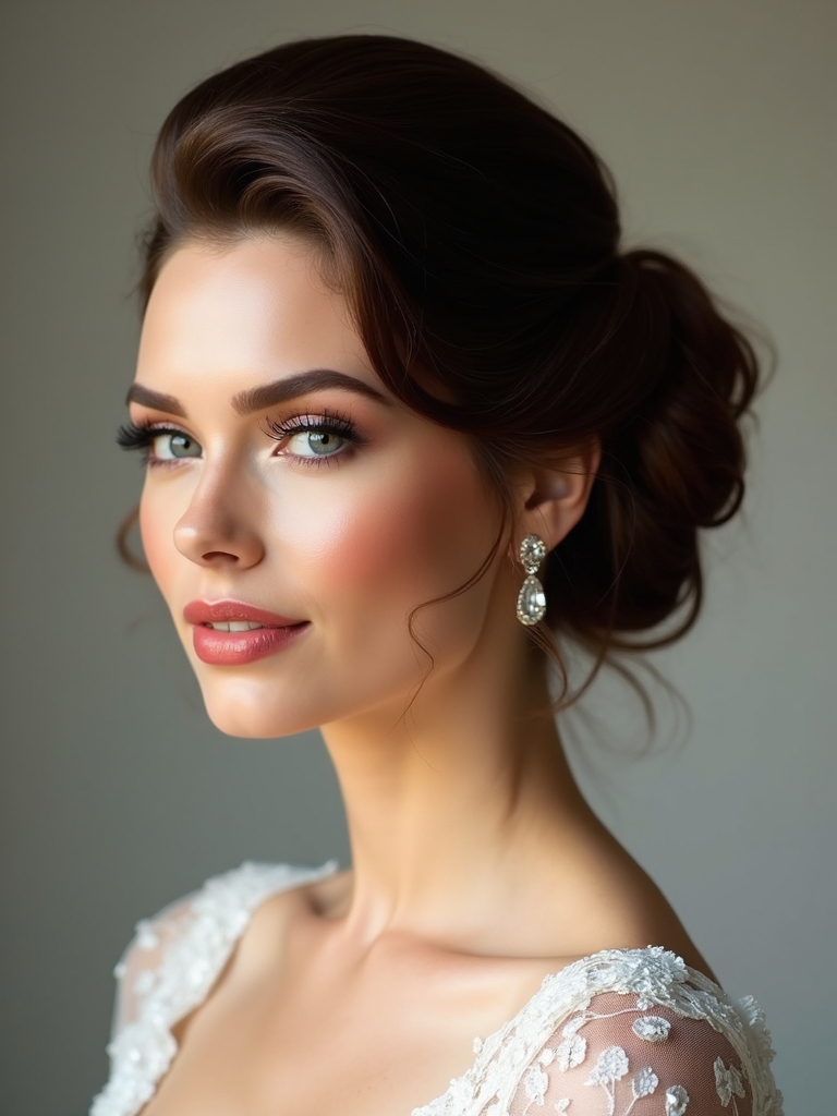 volume enhanced side swept updos