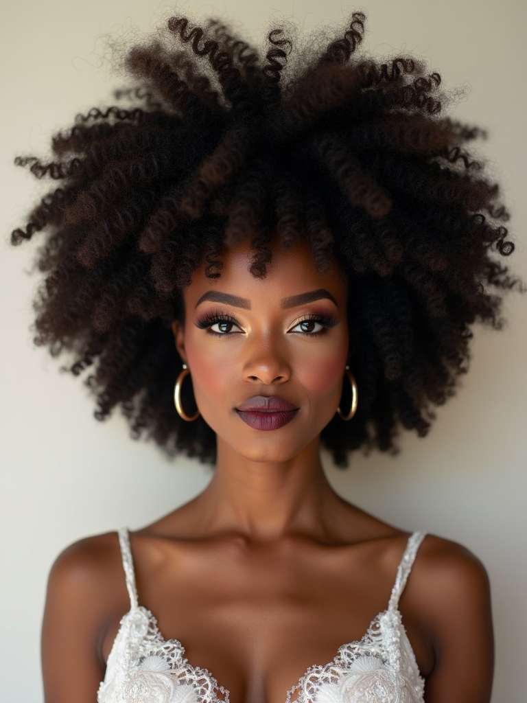 voluminous afro crown style