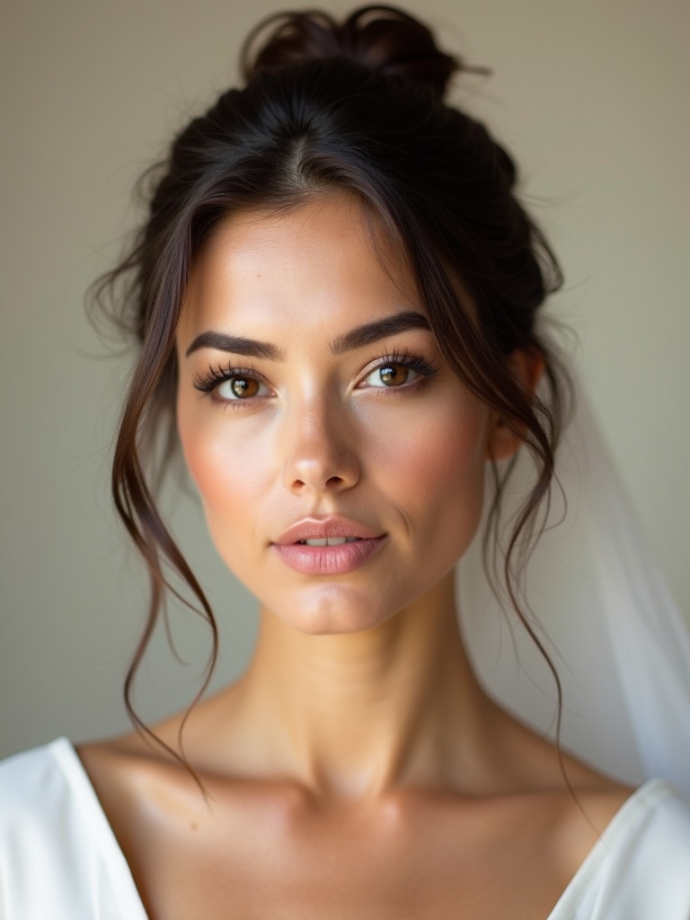 warm brown eyed bride makeup