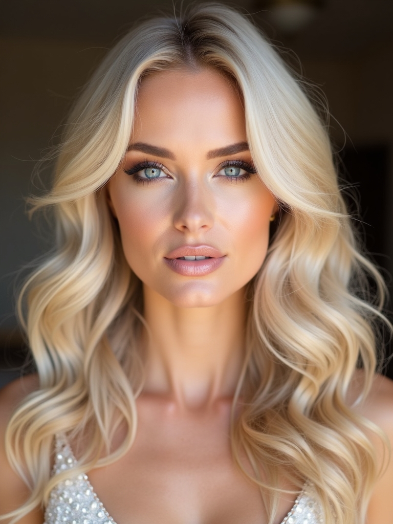 warm honey blonde bridal tones