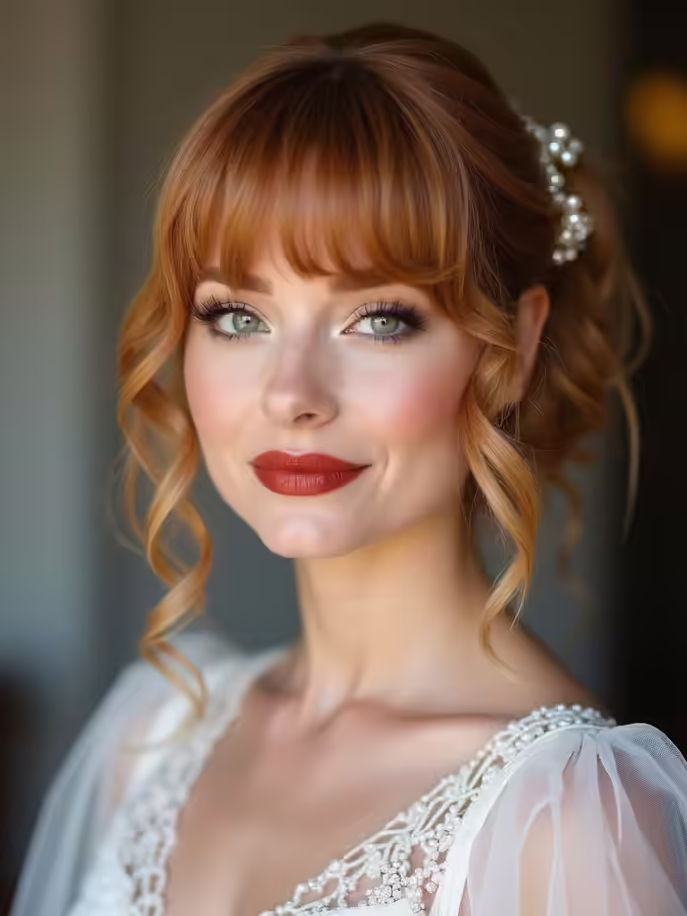 wedding hairstyles with bangs