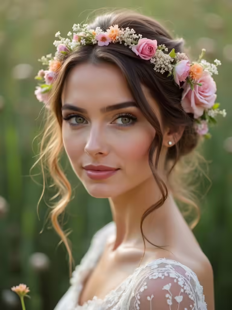whimsical floral engagement hairstyles
