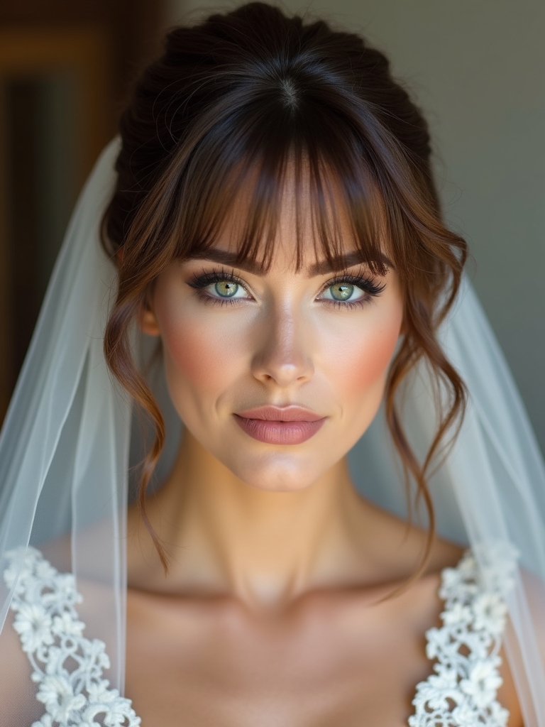 wispy bangs with veils