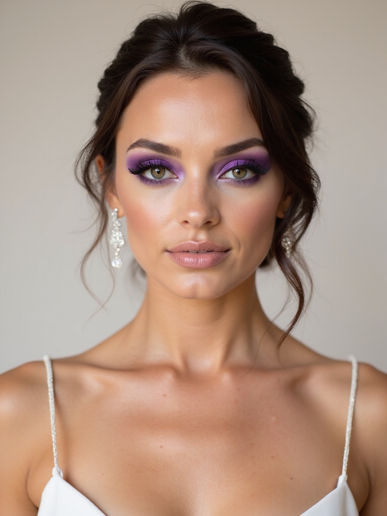 balanced purple wedding makeup