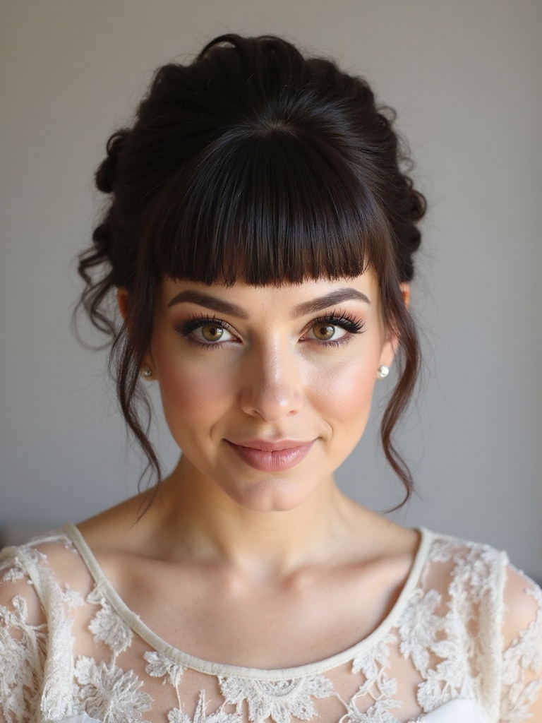 bangs focused elegant updos