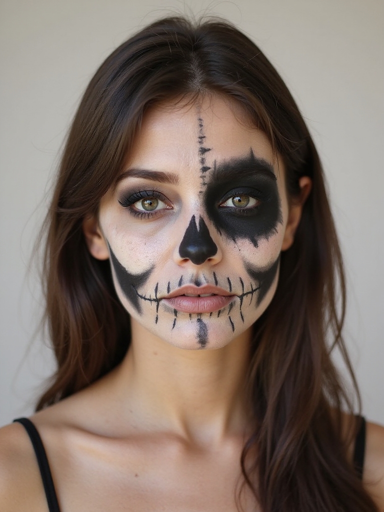 beginner friendly skeleton face paint