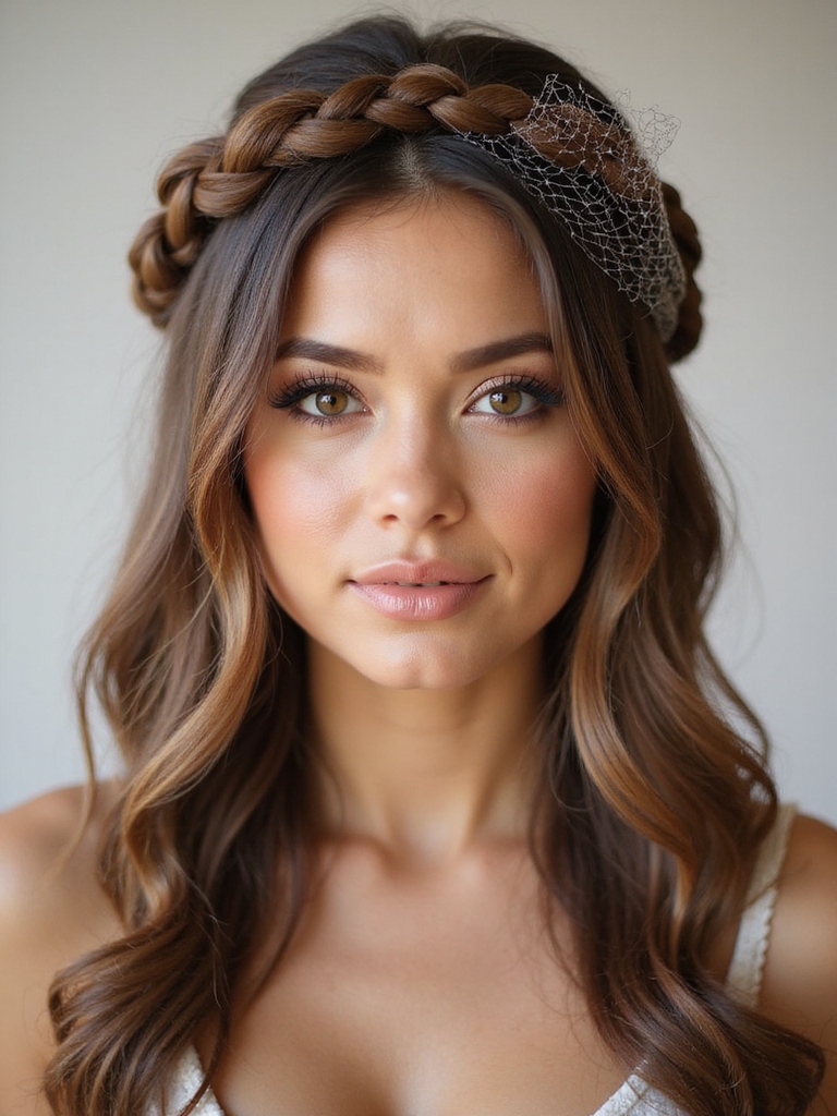 boho braided half up elegance