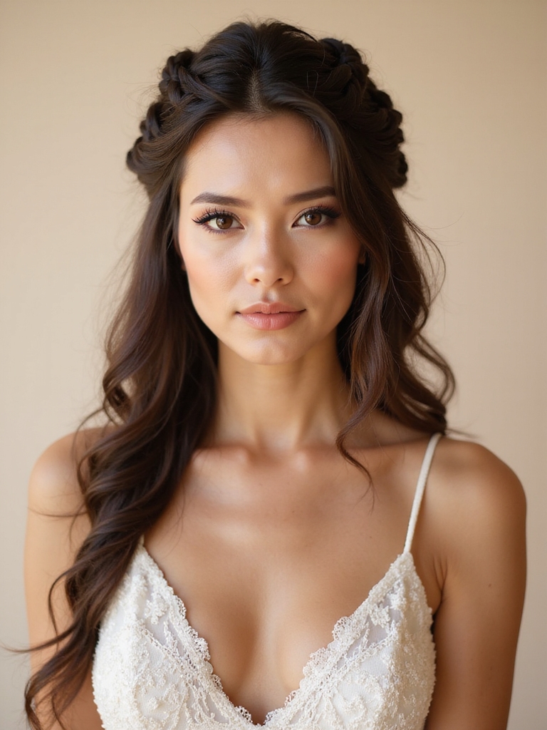 boho braided half updo