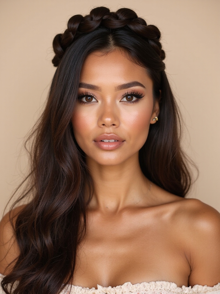 boho chic half up hairstyle