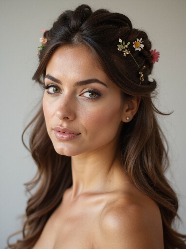 boho half up textured braid