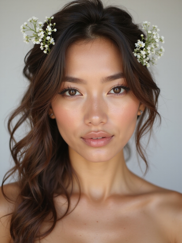 boho waves and baby s breath