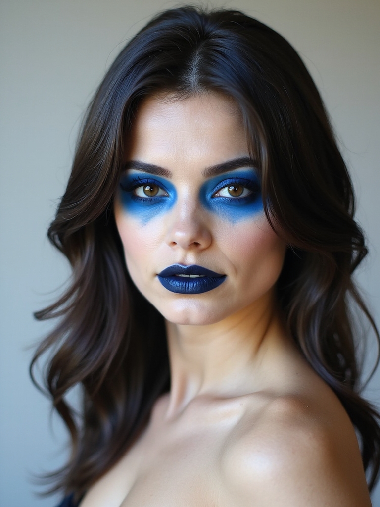 bold blue eyeliner effect