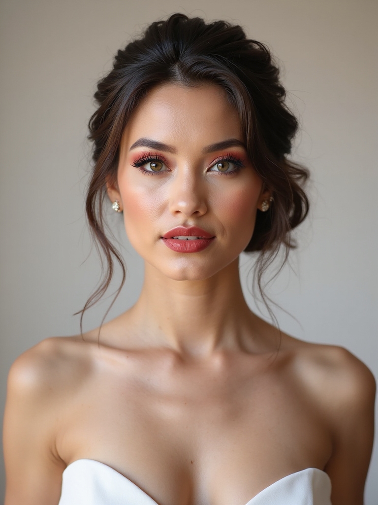 bold glamorous bridal makeup