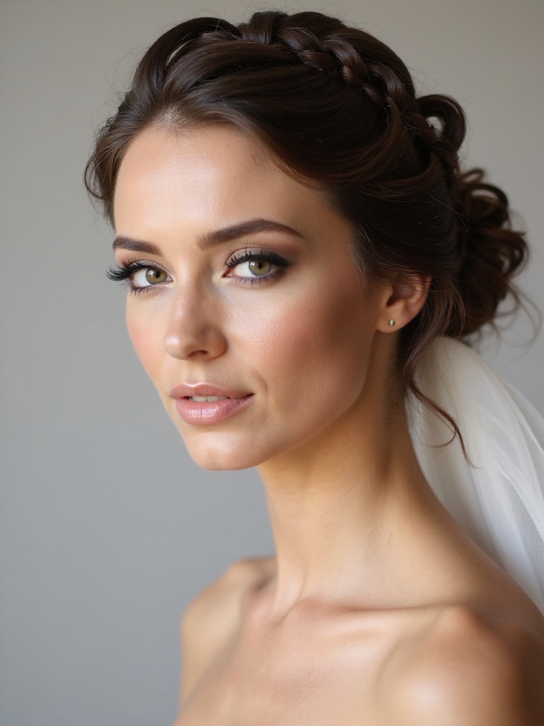 bold half up crown braid