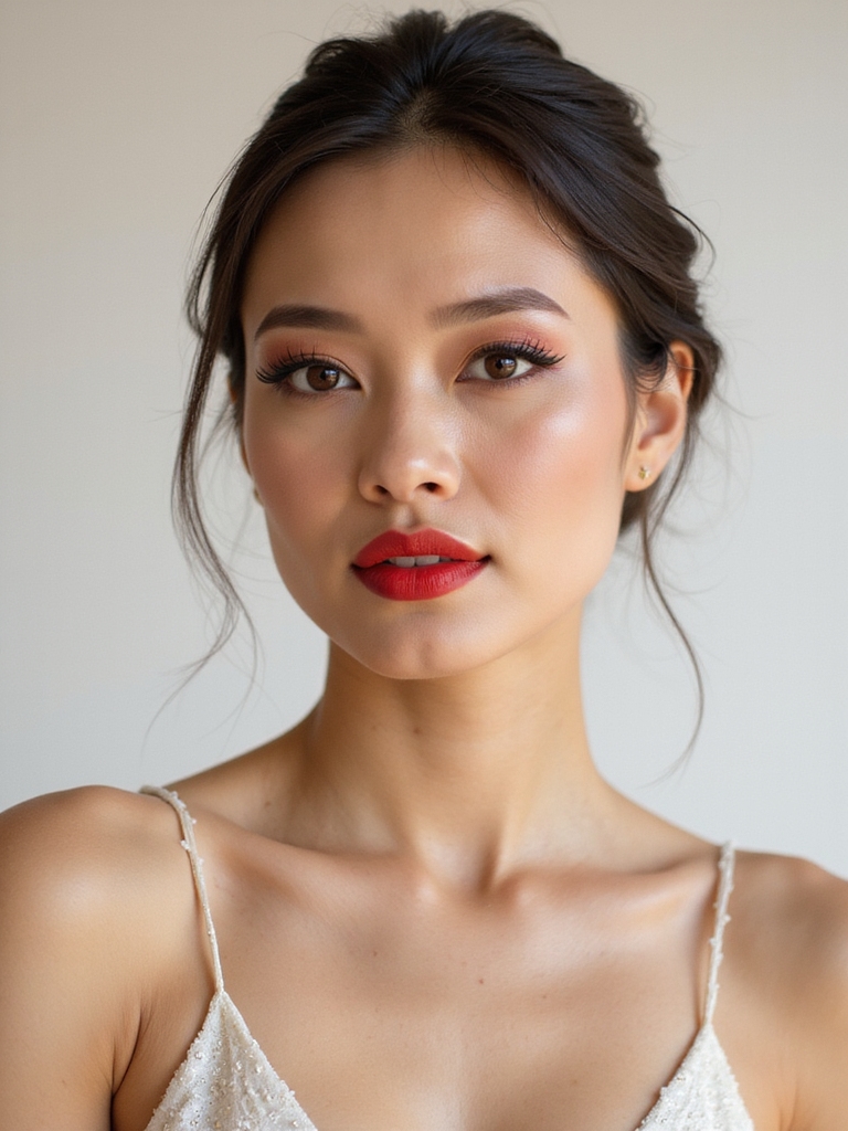 bold lips dramatic eyes