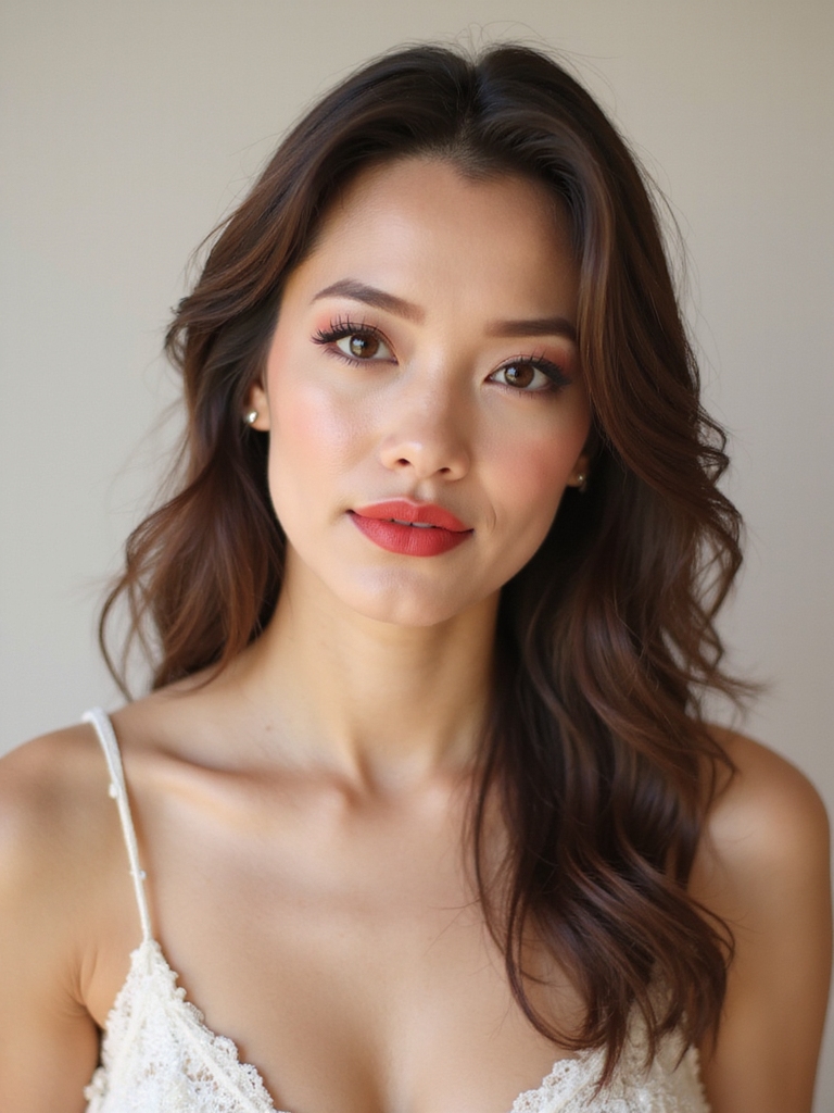 bold lips enhance engagement photos