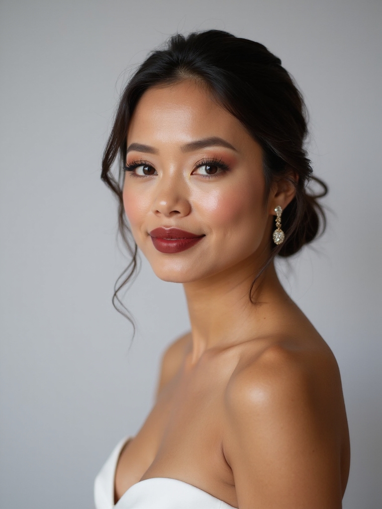 bold lips for brides
