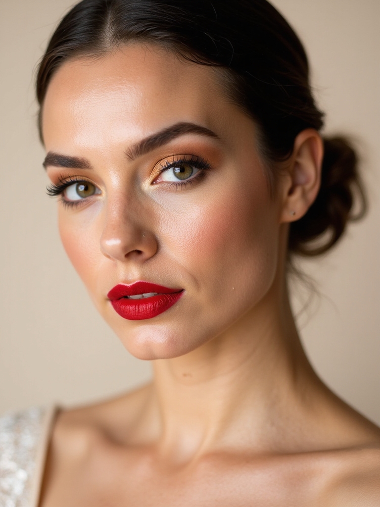 bold lips warm eyeshadow