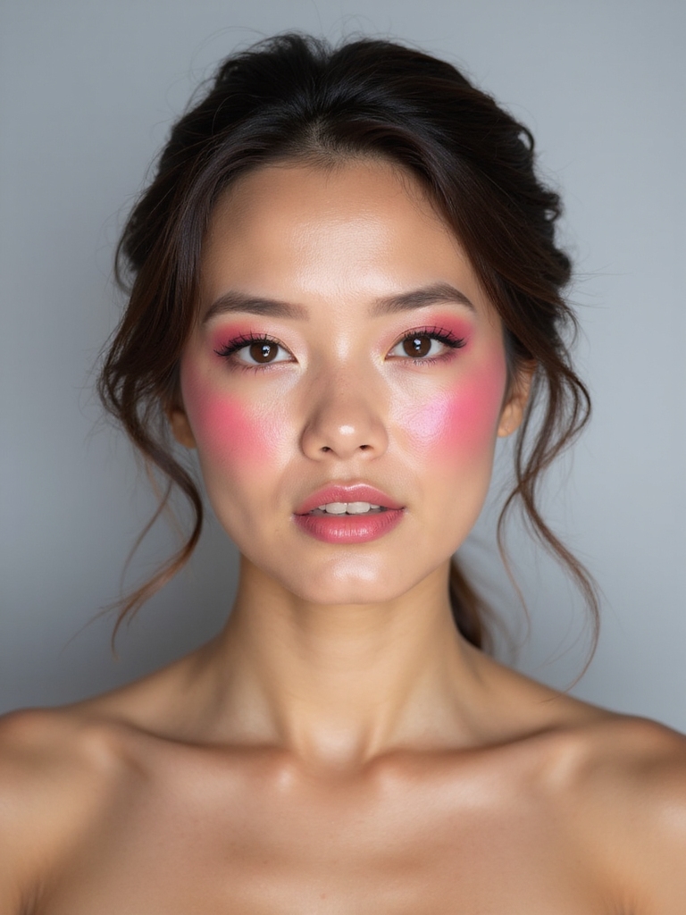 bold pink bridal makeup