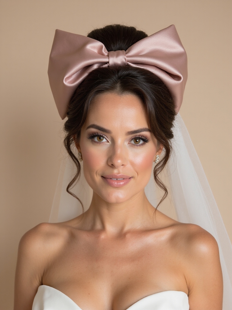 bows enhance wedding hairstyles