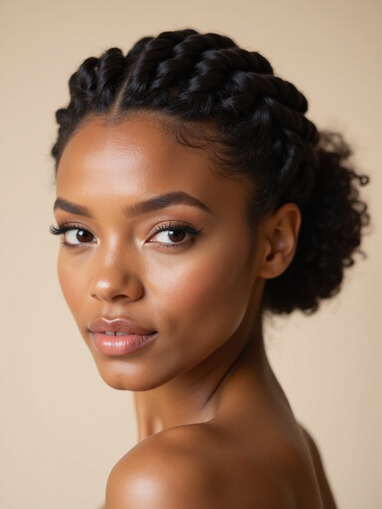 braided crown half bun