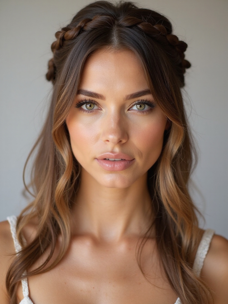 braided crown wedding hairstyle