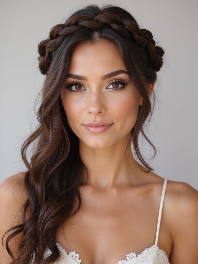 braided crown with florals