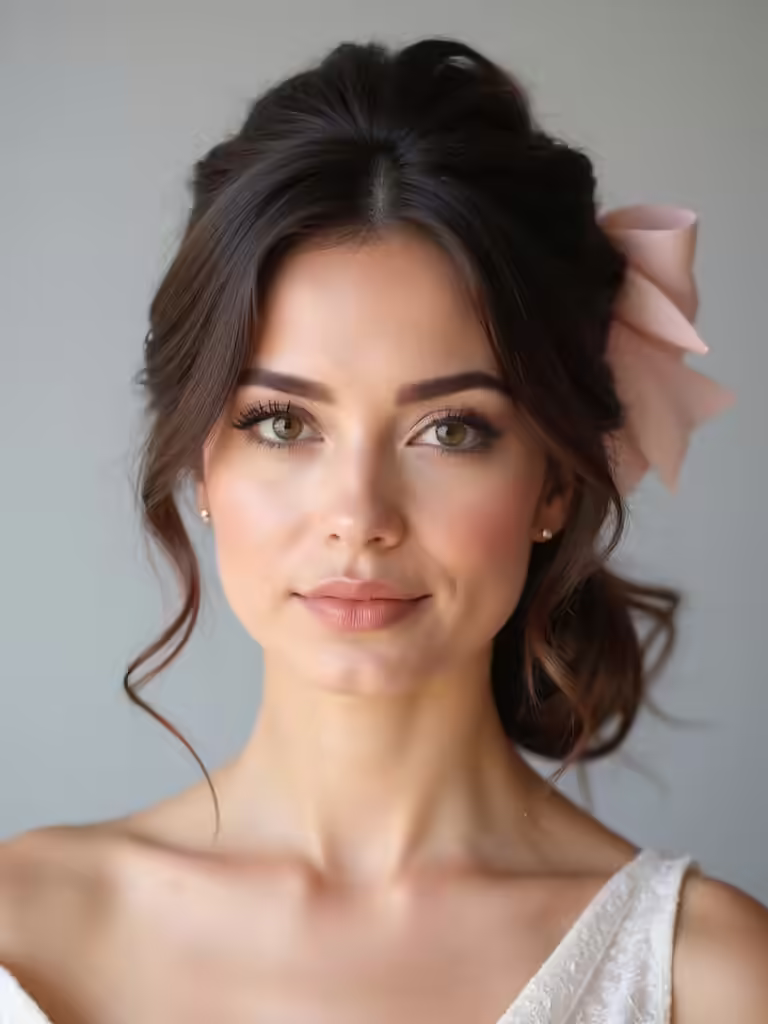 bridal half up hairstyles with bows