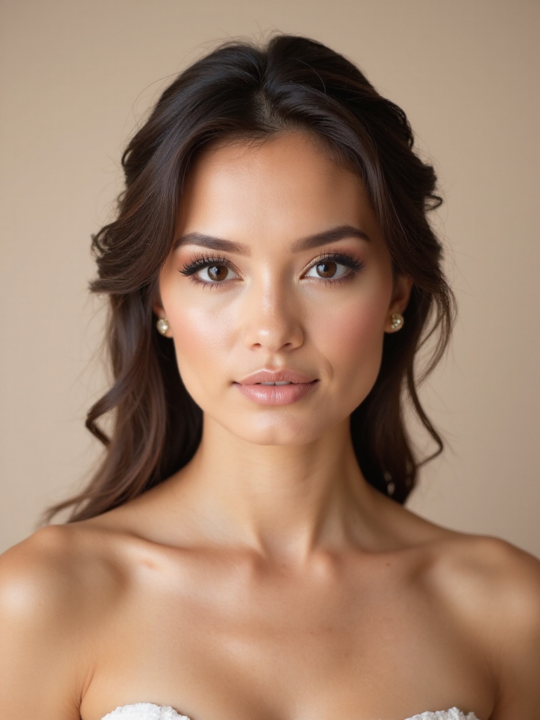 bridal makeup dress coordination