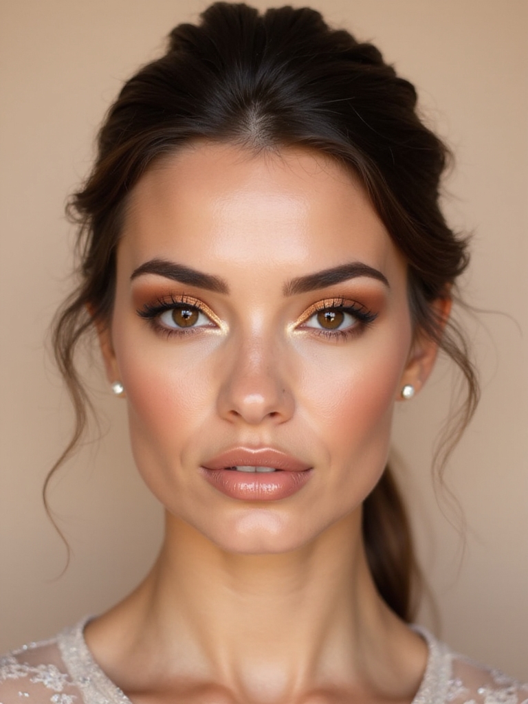 bronze eyeshadow enhances brown eyes