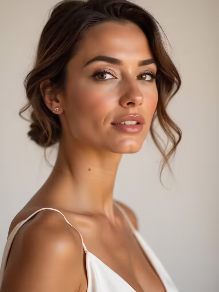 bronzy glowy wedding makeup