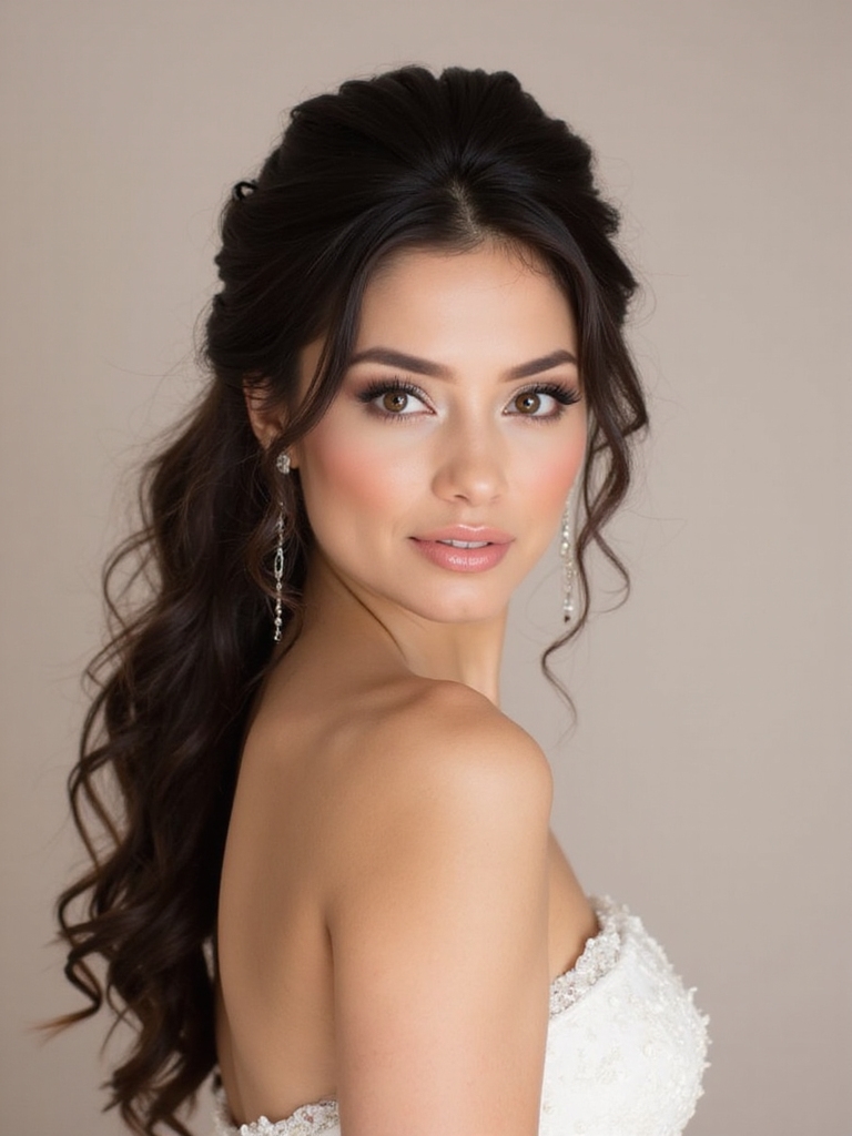 brunette wedding hairstyle consultation