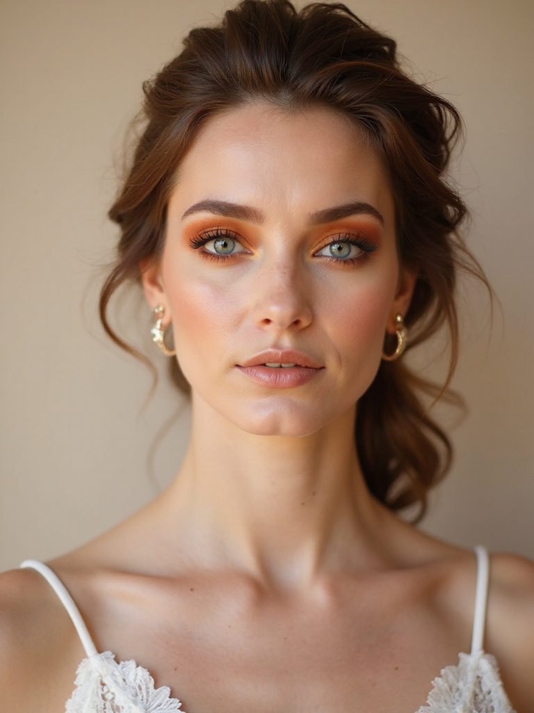 burnt orange bridal glow