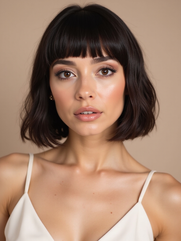 chic short bob with bangs