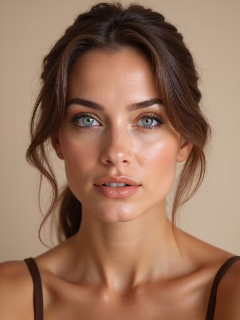 copper tones enhance blue eyes