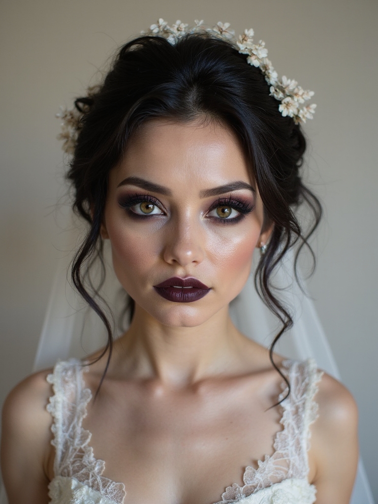 dark whimsical bridal transformation