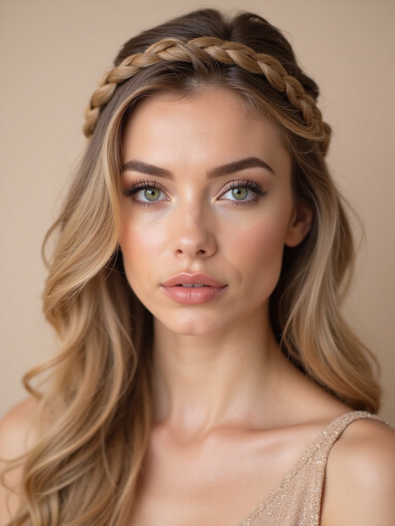 delicate braided halo hairstyle
