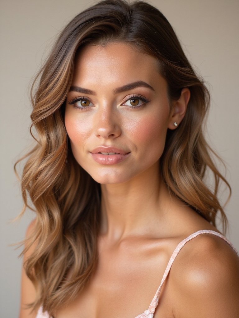 dewy glow with peachy coral