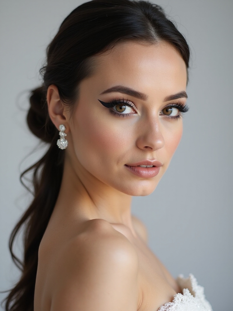 dramatic gothic bridal eyeliner