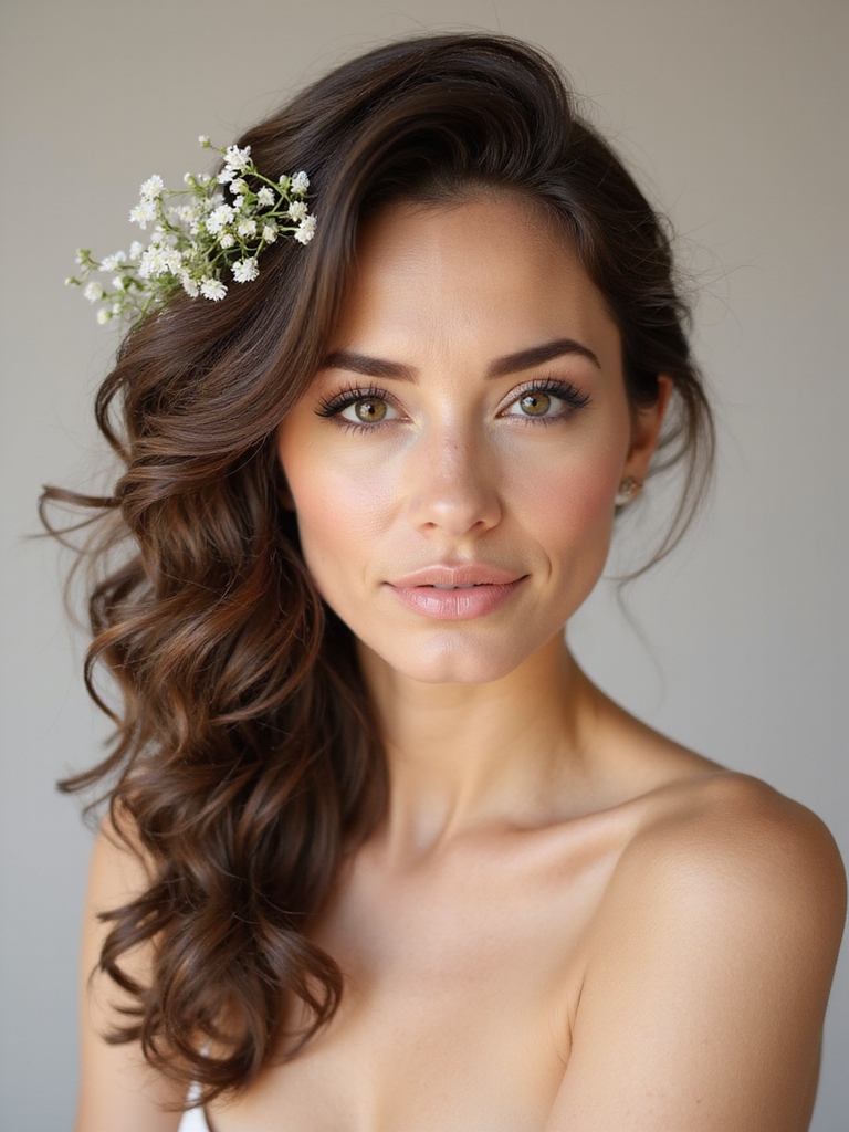 effortless romantic wedding hairstyle