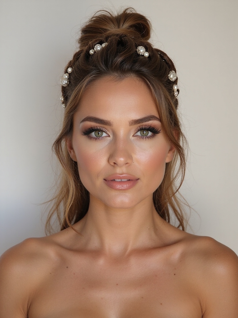 elegant beaded ponytail accents