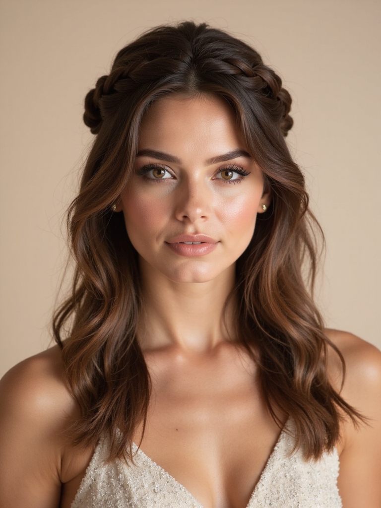 elegant braided crown updo