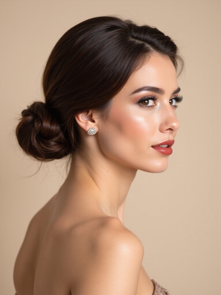 elegant chignon wedding hairstyle