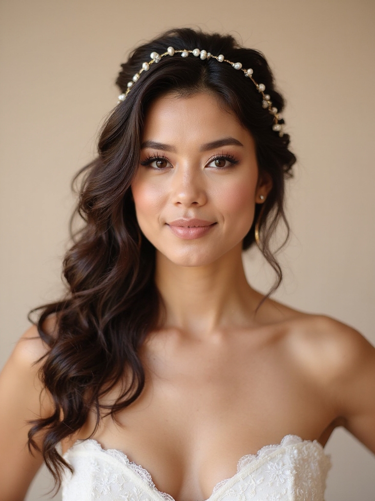 elegant curls with accessories