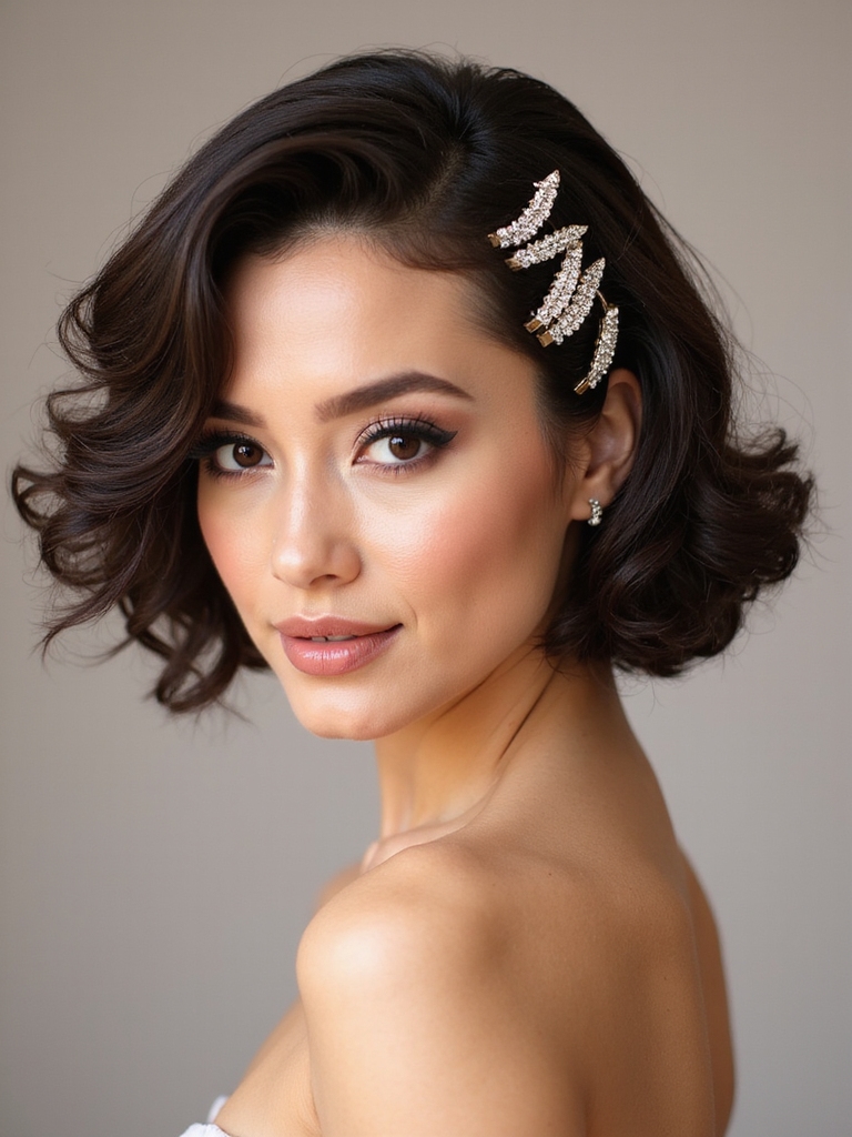 elegant curls with sparkle