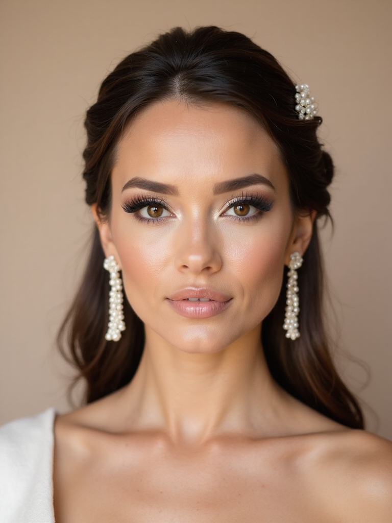 elegant hairstyle with pearls