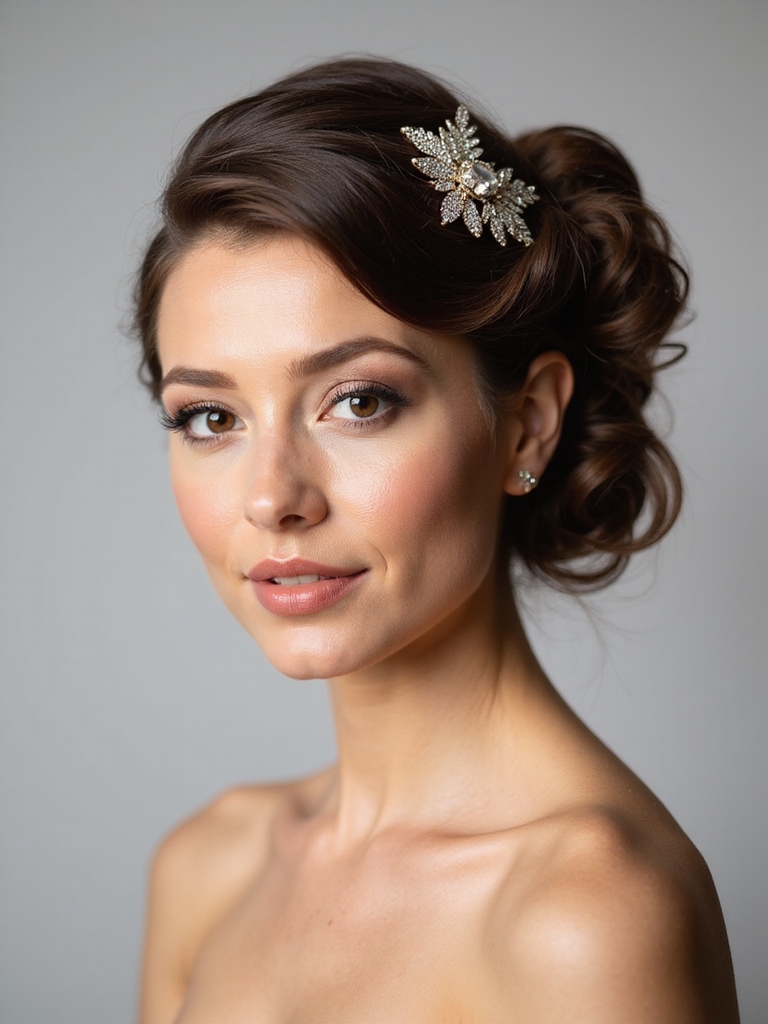 elegant half up accessory styling