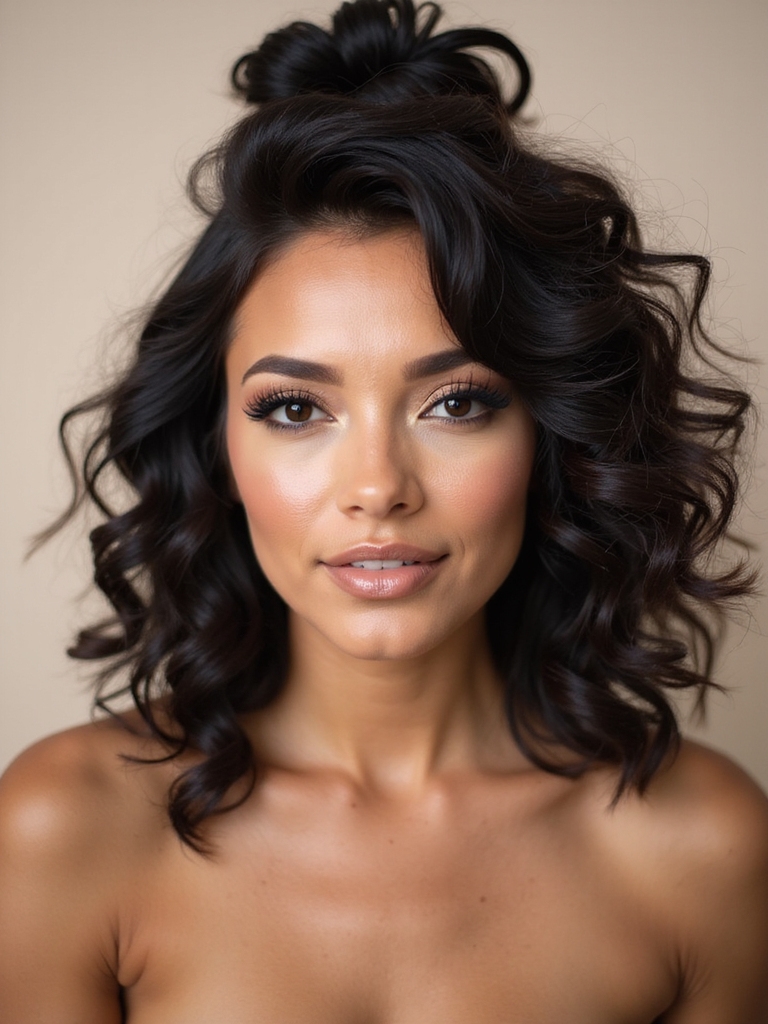 elegant half up bun style