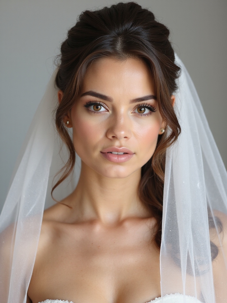 elegant half up hairstyles with veil